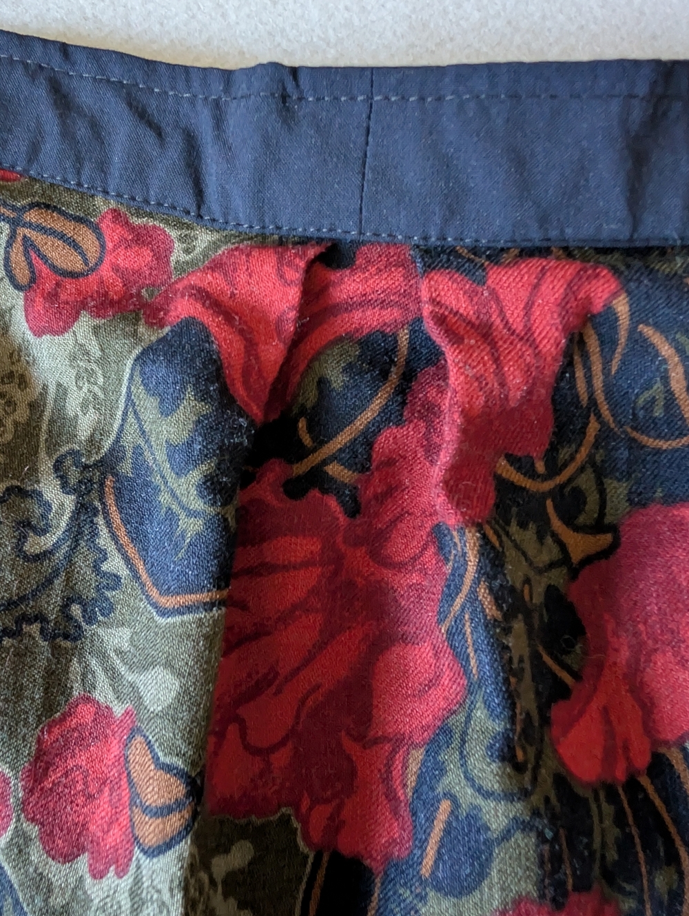 Vintage Poppies Floral Print Midi Circle Skirt Dark Academia Art Nouveau XL 16 image 3